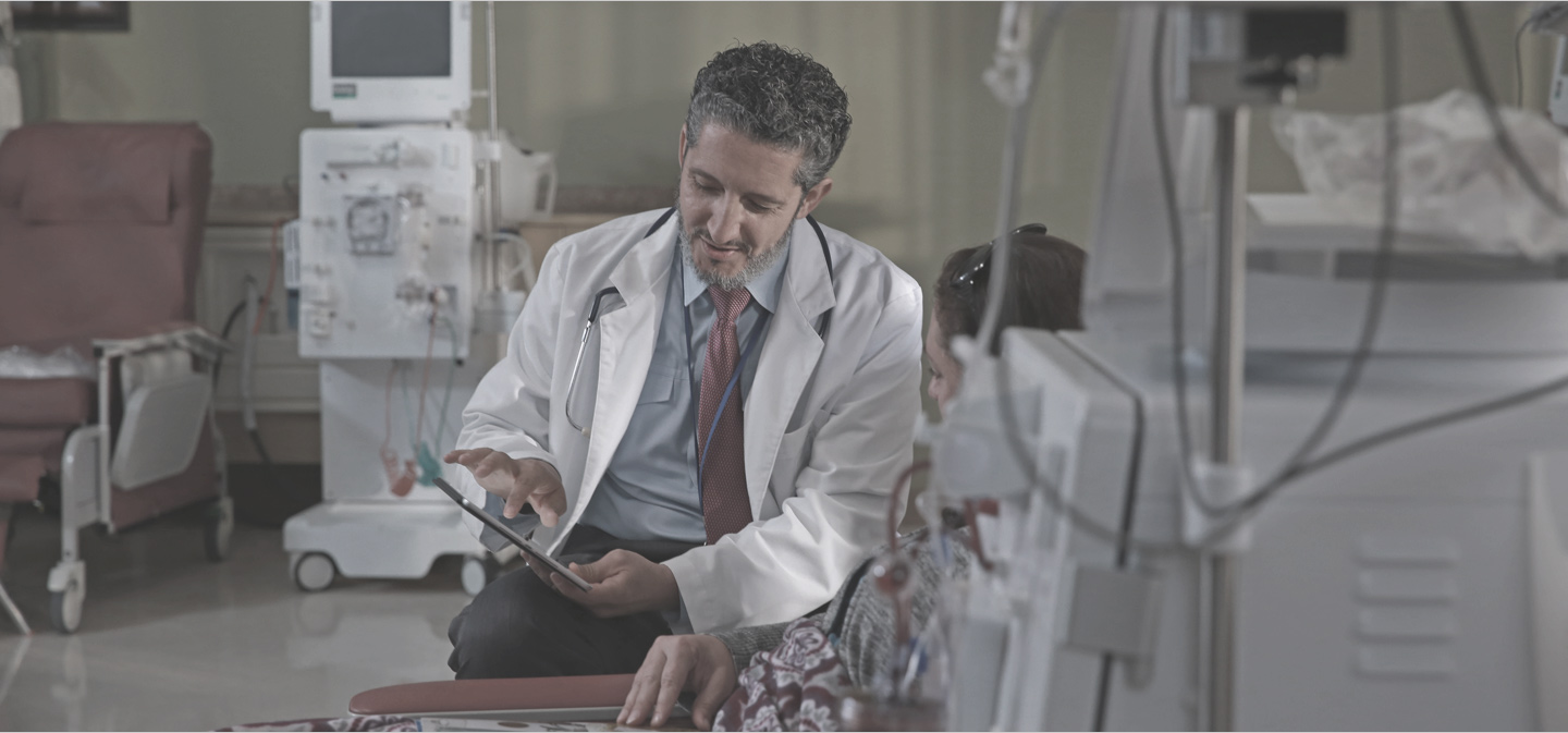 Image of Dr. Abdul Abdellatif treating an sHPT patient with CKD on hemodialysis