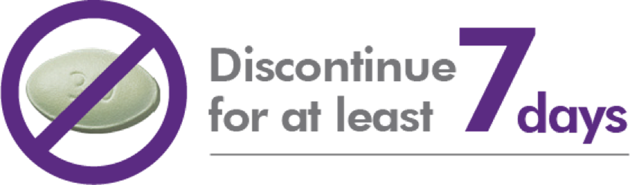 Discontinue oral cinacalcet for at least 7 days graphic