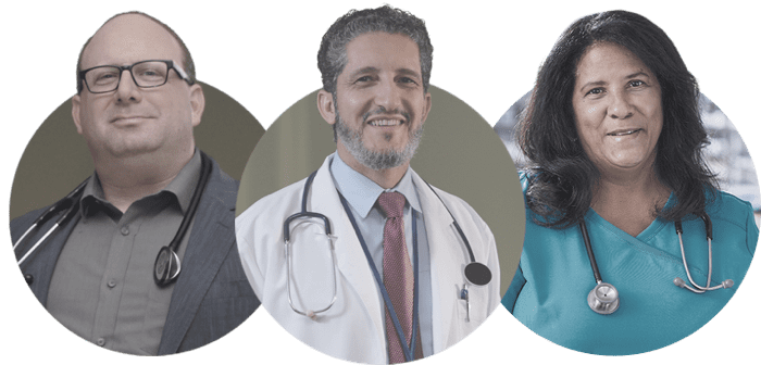 Images of 3 Peer Advocates for Parsabiv: Dr. Henner, Dr.
Abdellatif, and Ms. Dillon